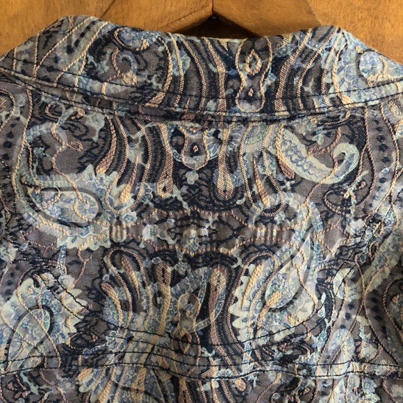 Baxter & Wells Vintage 90's Blue Floral Paisley Embroidered Jacket Boho Artsy XL - Picture 8 of 16